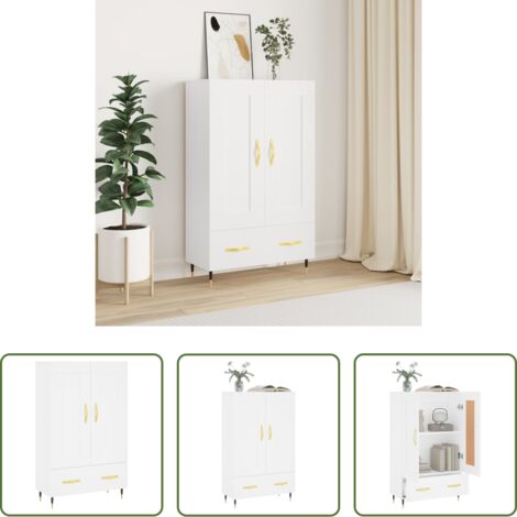 Credenza moderna -  Credenza Bianca 69,5x31x115 cm in Legno Multistrato
