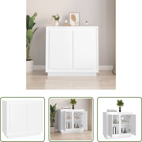 Credenza moderna -  Credenza Bianca 80x34x75 cm in Legno Multistrato