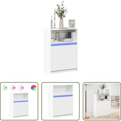 Credenza moderna -  Credenza con LED Bianca 72x34x100 cm in Legno Multistrato