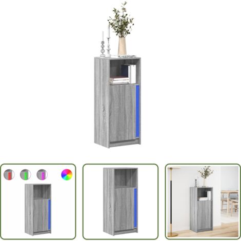 Credenza moderna -  Credenza con LED Grigio Sonoma 42,5x34x100 cm Legno Multistrato