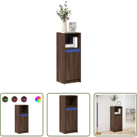 Credenza moderna -  Credenza con LED Rovere Marrone 38x34x100 cm Legno Multistrato