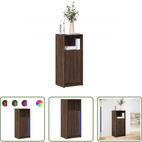 Credenza moderna -  Credenza con LED Rovere Marrone 42,5x34x100cm Legno Multistrato