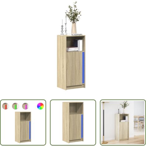 Credenza moderna -  Credenza con LED Rovere Sonoma 42,5x34x100 cm Legno Multistrato