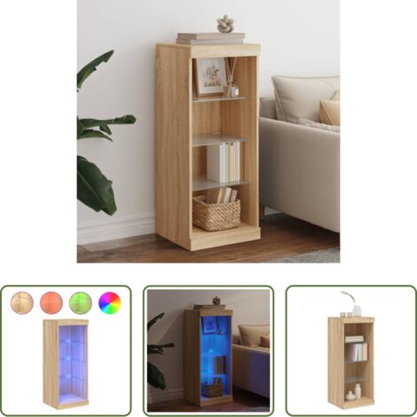 Credenza moderna -  Credenza con Luci LED Rovere Sonoma 41x37x100 cm