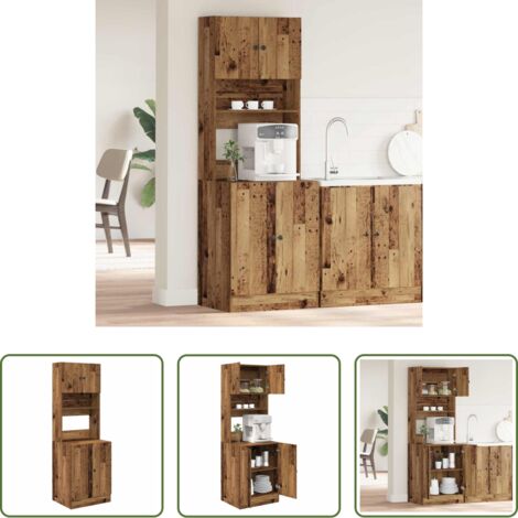 Credenza moderna -  Credenza da cucina 2 pcs Legno vecchio 60 x 50 x 180 cm