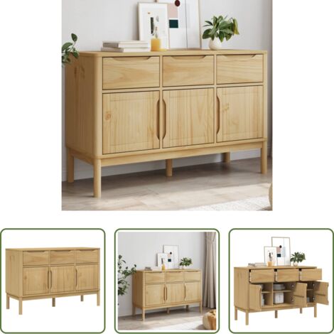 Credenza moderna -  Credenza FLORO Marrone Cera 114x43x74 cm in Legno di Pino