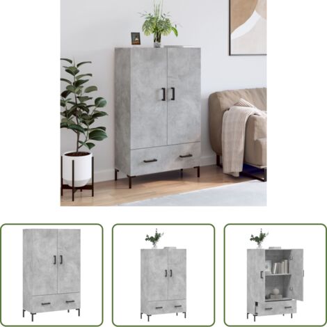 Credenza moderna -  Credenza Grigio Cemento 69,5x31x115 cm in Legno Multistrato