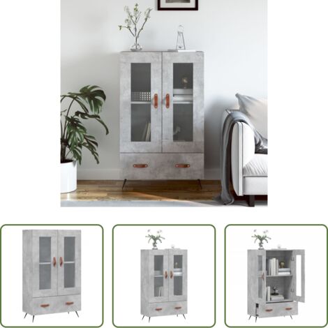 Credenza moderna -  Credenza Grigio Cemento 69,5x31x115 cm in Legno Multistrato