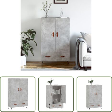 Credenza moderna -  Credenza Grigio Cemento 69,5x31x115 cm in Legno Multistrato