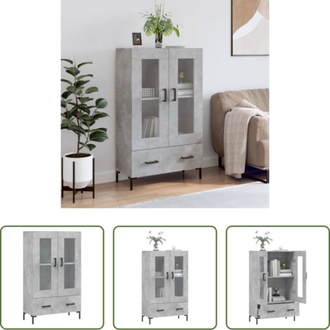 Credenza moderna -  Credenza Grigio Cemento 69,5x31x115 cm in Legno Multistrato