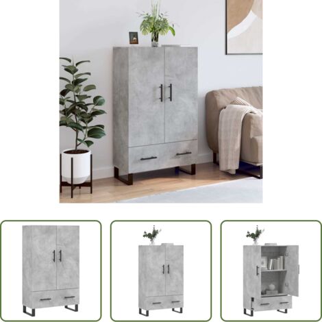 Credenza moderna -  Credenza Grigio Cemento 69,5x31x115 cm in Legno Multistrato
