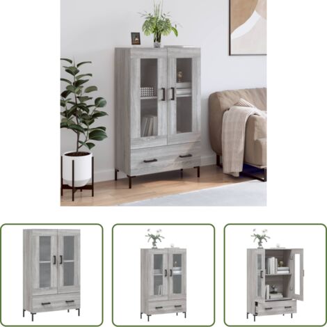 Credenza moderna -  Credenza Grigio Sonoma 69,5x31x115 cm in Legno Multistrato