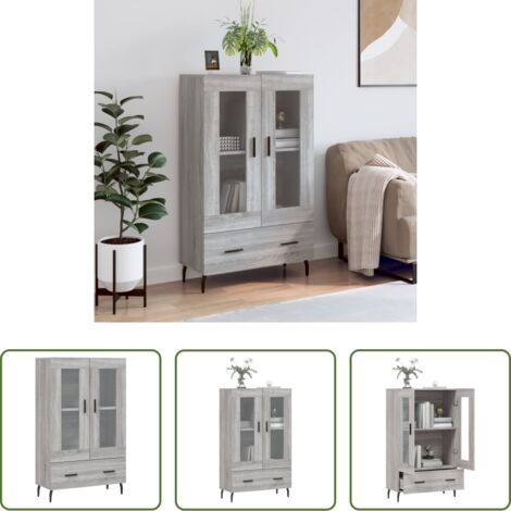 Credenza moderna -  Credenza Grigio Sonoma 69,5x31x115 cm in Legno Multistrato