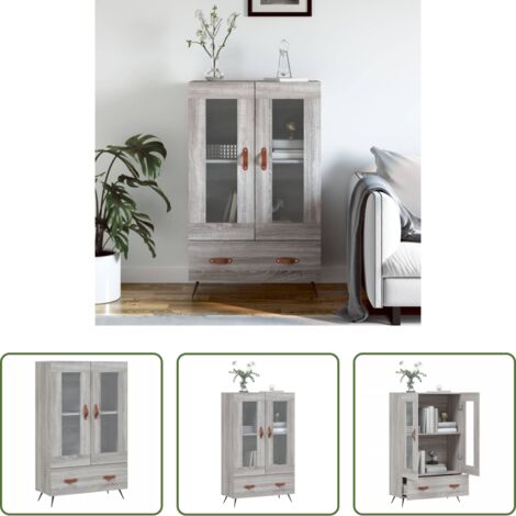 Credenza moderna -  Credenza Grigio Sonoma 69,5x31x115 cm in Legno Multistrato