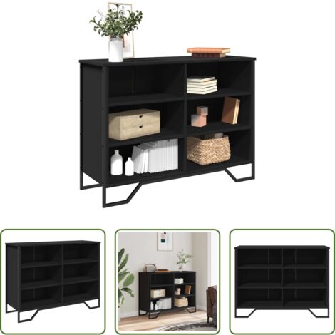 Credenza moderna -  Credenza Nera 101x35,5x74,5 cm in Legno Multistrato