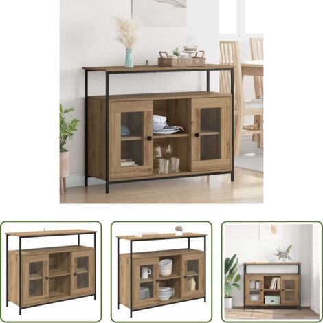 Credenza moderna -  Credenza Rovere artigianale 100 x 35 x 80 cm Legno multistrato