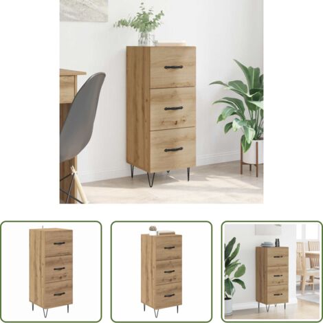 Credenza moderna -  Credenza rovere artigianale 34 x 34.5 x 90 cm Legno multistrato