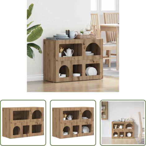 Credenza moderna -  Credenza Rovere artigianale 80.5 x 35 x 59 cm Legno multistrato