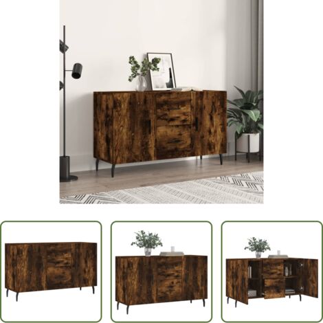 Credenza moderna -  Credenza Rovere Fumo 100x36x60 cm in Legno Multistrato