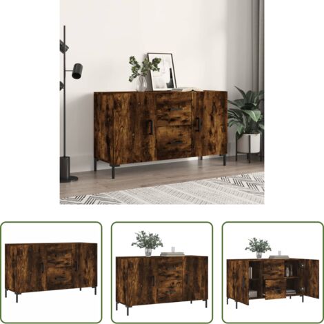 Credenza moderna -  Credenza Rovere Fumo 100x36x60 cm in Legno Multistrato