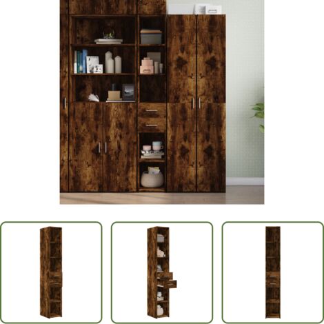 Credenza moderna -  Credenza Rovere Fumo 30x42,5x185 cm in Legno Multistrato