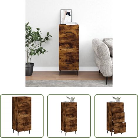 Credenza moderna -  Credenza Rovere Fumo 34,5x34x90 cm in Legno Multistrato