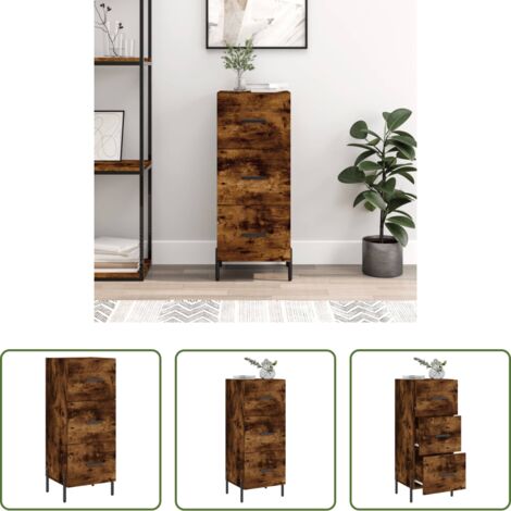 Credenza moderna -  Credenza Rovere Fumo 34,5x34x90 cm in Legno Multistrato