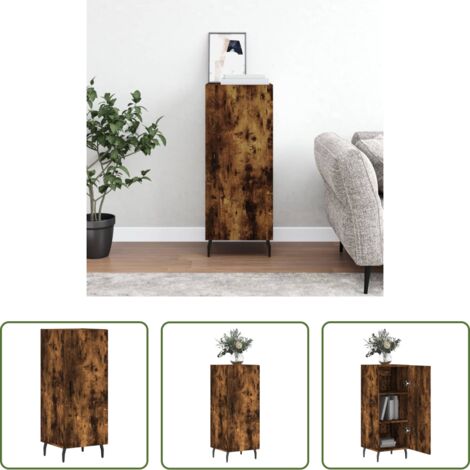 Credenza moderna -  Credenza Rovere Fumo 34,5x34x90 cm in Legno Multistrato
