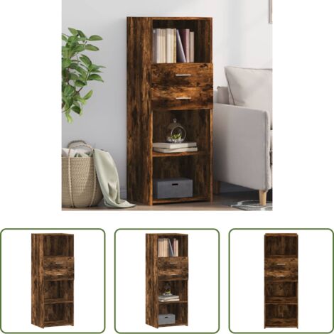 Credenza moderna -  Credenza Rovere Fumo 45x42,5x124 cm in Legno Multistrato