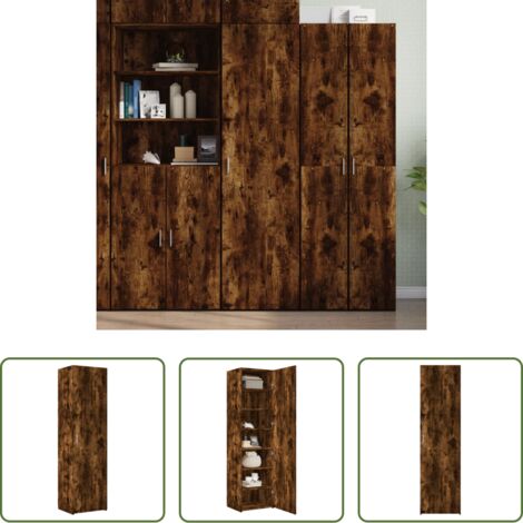 Credenza moderna -  Credenza Rovere Fumo 50x42,5x185 cm in Legno Ingegnerizzato