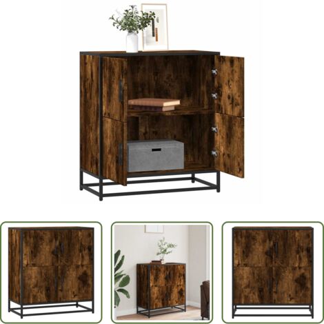 Credenza moderna -  Credenza Rovere Fumo 68x35x76 cm in Legno Multistrato