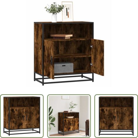 Credenza moderna -  Credenza Rovere Fumo 68x35x76 cm in Legno Multistrato