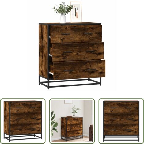 Credenza moderna -  Credenza Rovere Fumo 68x35x76 cm in Truciolato