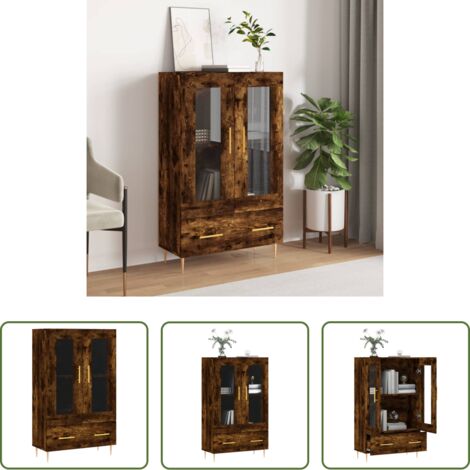 Credenza moderna -  Credenza Rovere Fumo 69,5x31x115 cm in Legno Multistrato