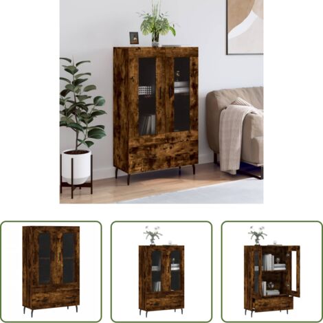 Credenza moderna -  Credenza Rovere Fumo 69,5x31x115 cm in Legno Multistrato