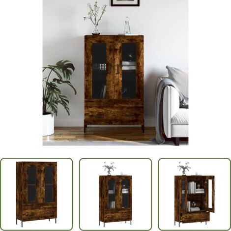 Credenza moderna -  Credenza Rovere Fumo 69,5x31x115 cm in Legno Multistrato
