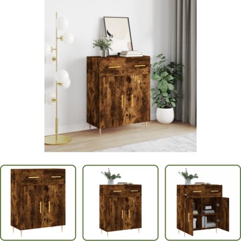 Credenza moderna -  Credenza Rovere Fumo 69,5x34x90 cm in Legno Multistrato