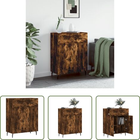 Credenza moderna -  Credenza Rovere Fumo 69,5x34x90 cm in Legno Multistrato