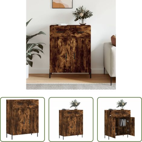Credenza moderna -  Credenza Rovere Fumo 69,5x34x90 cm in Legno Multistrato