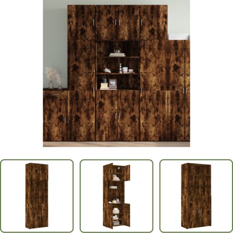Credenza moderna -  Credenza Rovere Fumo 80x42,5x249 cm in Legno Multistrato