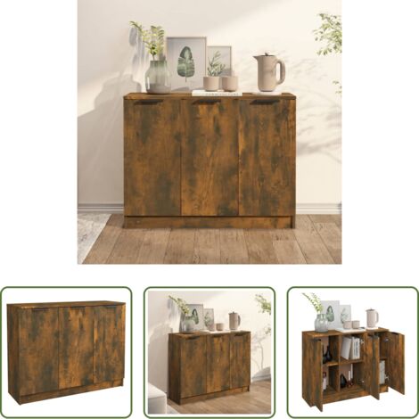 Credenza moderna -  Credenza Rovere Fumo 90,5x30x70 cm in Legno Multistrato