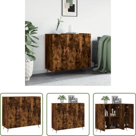 Credenza moderna -  Credenza Rovere Fumo 90x34x80 cm in Legno Multistrato