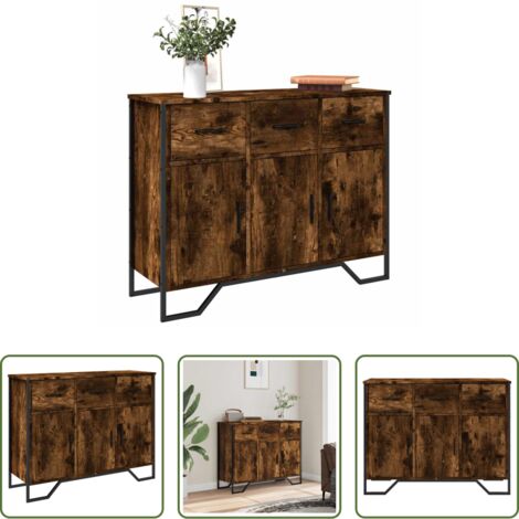 Credenza moderna -  Credenza Rovere Fumo 97x32,5x74,5 cm in Legno Multistrato