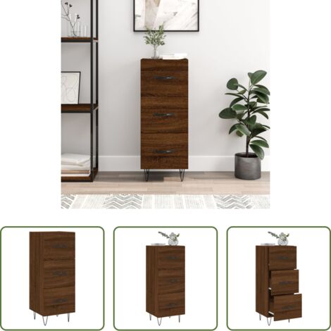 Credenza moderna -  Credenza Rovere Marrone 34,5x34x90 cm in Legno Multistrato