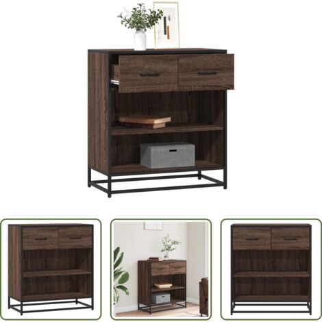 Credenza moderna -  Credenza Rovere Marrone 68x35x76 cm in Legno Multistrato