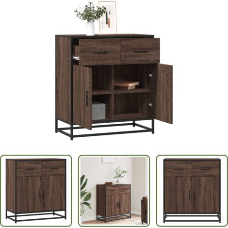 Credenza moderna -  Credenza Rovere Marrone 68x35x76 cm in Legno Multistrato