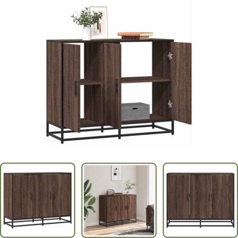 Credenza moderna -  Credenza Rovere Marrone 94x35x76 cm in Legno Multistrato