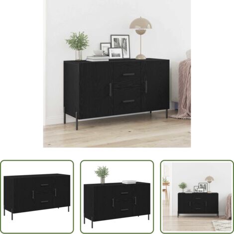 Credenza moderna -  Credenza Rovere Nero 100 x 36 x 60 cm Legno multistrato