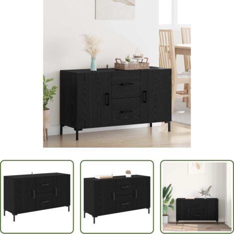 Credenza moderna -  Credenza Rovere Nero 100 x 36 x 60 cm Legno multistrato