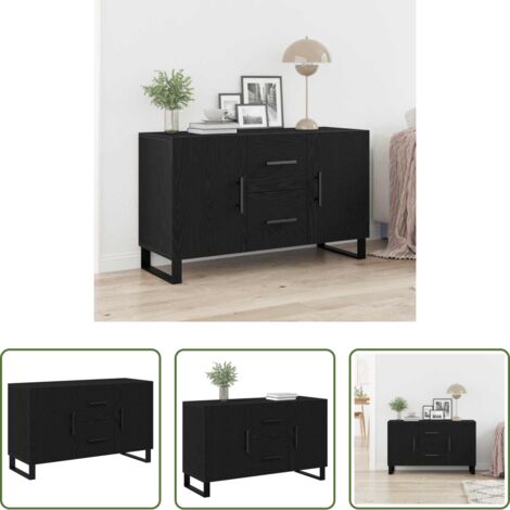 Credenza moderna -  Credenza Rovere Nero 100 x 36 x 60 cm Legno multistrato